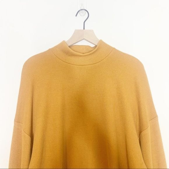 NWT Elodie Clay Mock Neck Long Balloon Sleeve Ribbed Knit Top XL - Picture 4 of 11